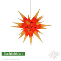 Herrnhuter Sterne Papier Stern I6,60 cm gelb mit rotem Kern