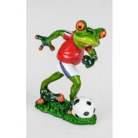 Froschhausen Frosch Fußball rotes Trikot 15 cm